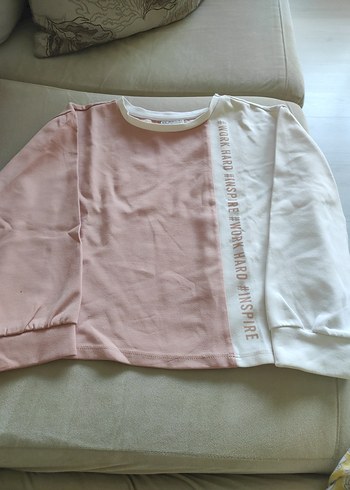 Kızlar için Uzun Kollu Pembe Sweatshirt - Görsel 2