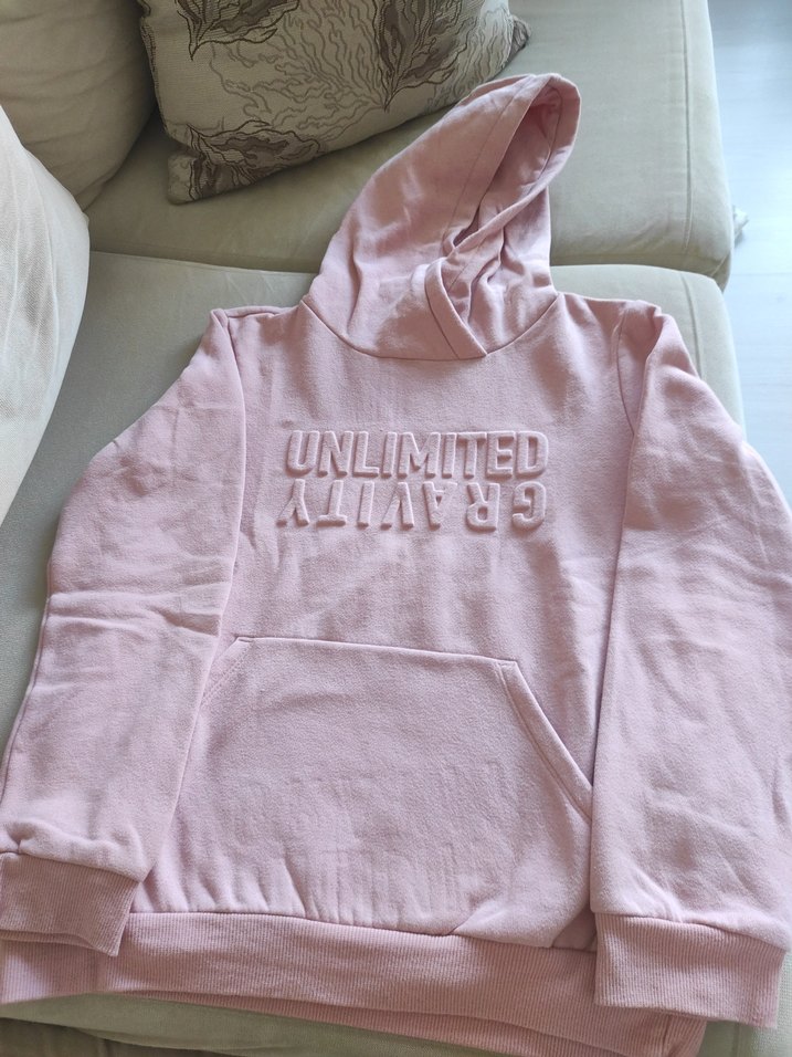 Pembe Kapüşonlu Rahat Kesim Sweatshirt - Görsel 2