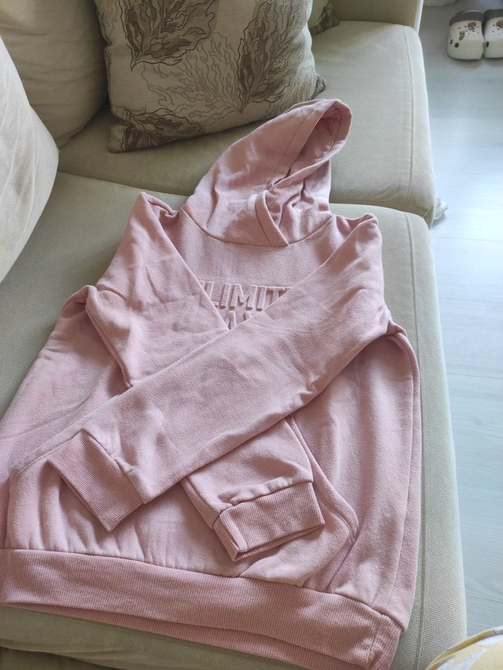 Pembe Kapüşonlu Rahat Kesim Sweatshirt - Görsel 3