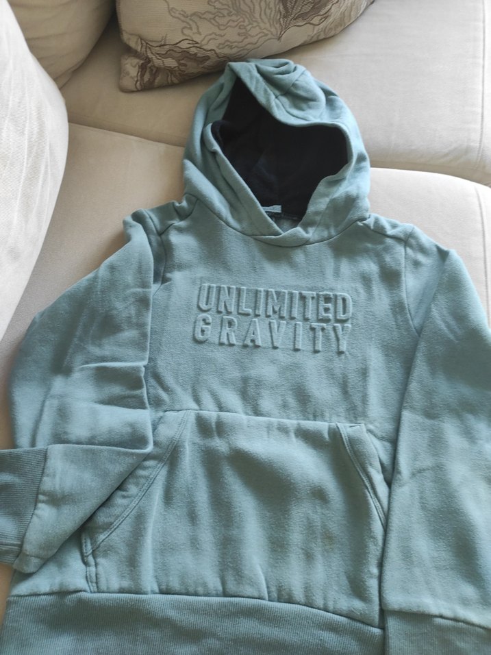 Erkek Kapüşonlu Gri Sweatshirt - Görsel 3