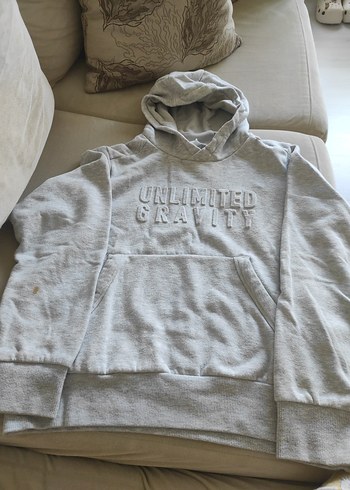 Gri Erkek Kapüşonlu Sweatshirt - Görsel 2