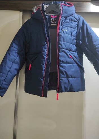 kız Çocuk Koyu Mavi Fermuarlı Mont - Görsel 2