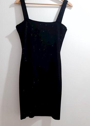 Siyah Drapeli Midi Kadın Abiye Elbise - Görsel 4