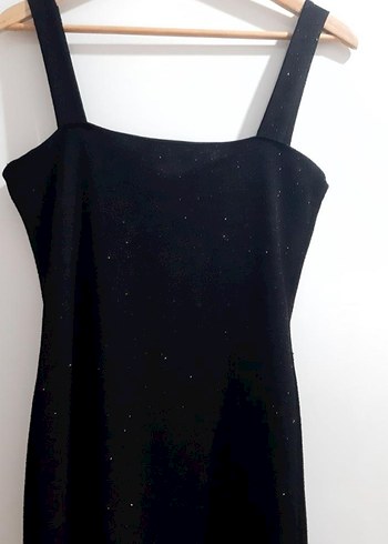 Siyah Drapeli Midi Kadın Abiye Elbise - Görsel 3