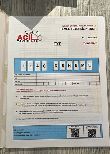 TYT Matematik Denemeleri - Matematiğin İlacı 12 - Görsel 2