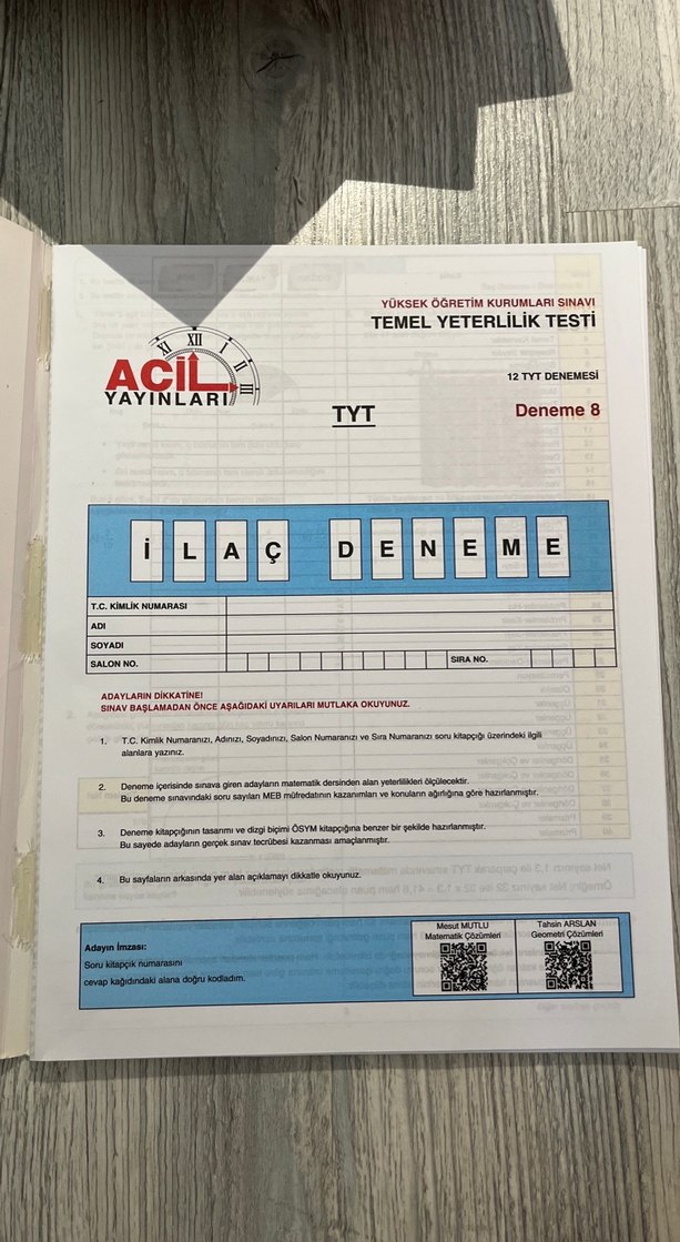 TYT Matematik Denemeleri - Matematiğin İlacı 12 - Görsel 2