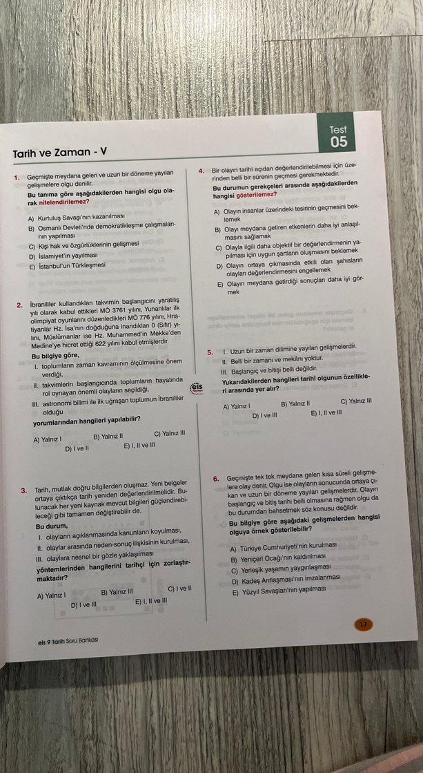 9. Sınıf Tarih Soru Bankası - EIS Yayınları - Görsel 3
