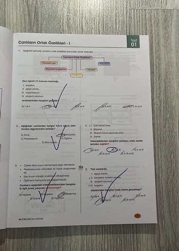 9. Sınıf Biyoloji Soru Bankası - EIS Yayınları - Görsel 2