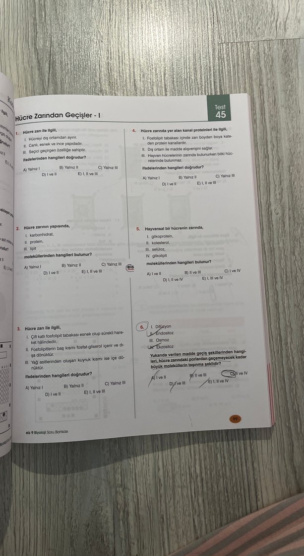 9. Sınıf Biyoloji Soru Bankası - EIS Yayınları - Görsel 3