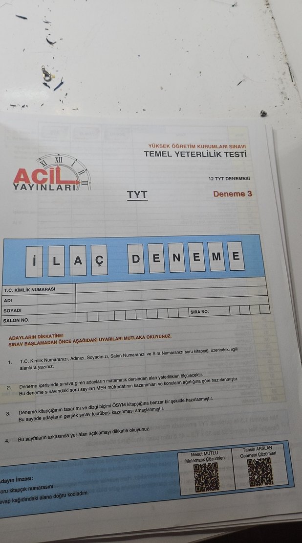 TYT Matematik Denemeleri - Yunus Karakuş - Görsel 2