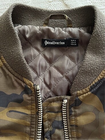 s Beden haki Renk stradivarius kamuflaj bomber ceket