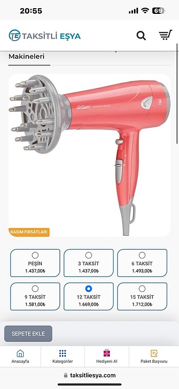 Arzum saç kurutma makinesi