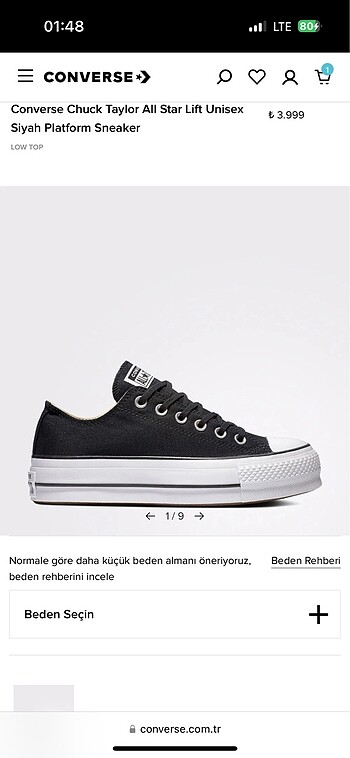 Converse Orijinal platform converse
