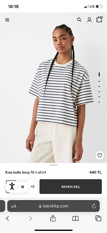 Bershka boxy tshirt