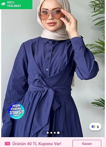 Tesettür poplin elbise