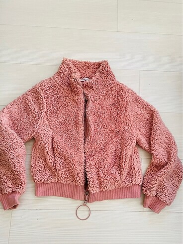 Pembe yumoş ceket