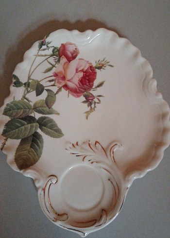 Çiçek Desenli Beyaz Porselen Tabak BERNARDO - Görsel 3