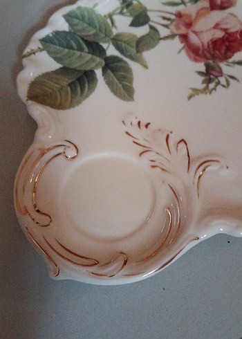 Çiçek Desenli Beyaz Porselen Tabak BERNARDO - Görsel 4