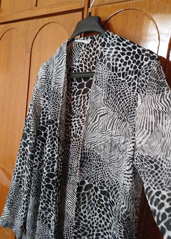 42 Beden Leopar desenli şık şifon tunik