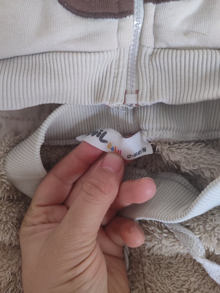 Kürklü Kapüşonlu Gri Erkek Bebek Takımı - Görsel 2