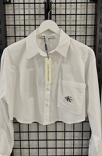 Calvin Klein Beyaz Cropped Gömlek