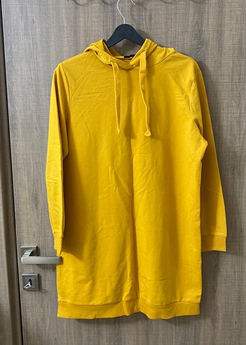 Sarı Kapüşonlu Kadın Sweatshirt