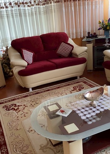 Bordo Nakışlı Modern Klasik Kanepe Örtüsü