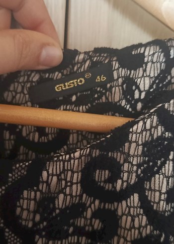 Siyah Desenli Uzun Kollu Gotik Kadın Elbise - Görsel 3