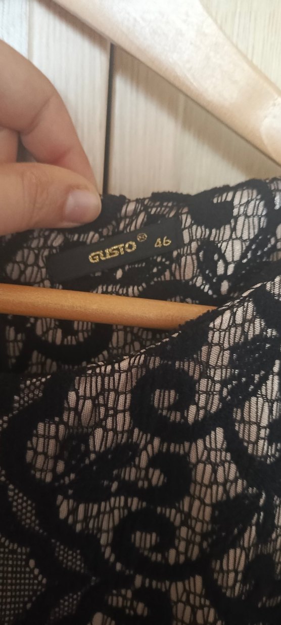 Siyah Desenli Uzun Kollu Gotik Kadın Elbise - Görsel 3