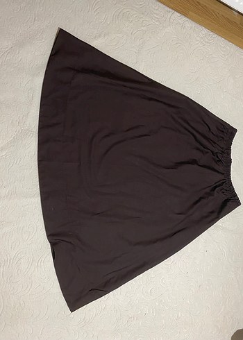 Drapeli Kahverengi Uzun Kadın Etek - Görsel 2