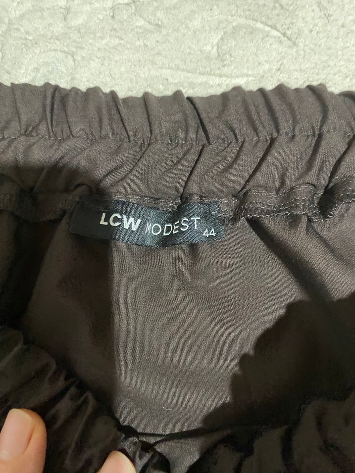 Drapeli Kahverengi Uzun Kadın Etek - Görsel 3