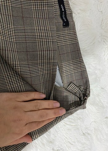 Kahverengi Ekose Mini Etek - Görsel 4