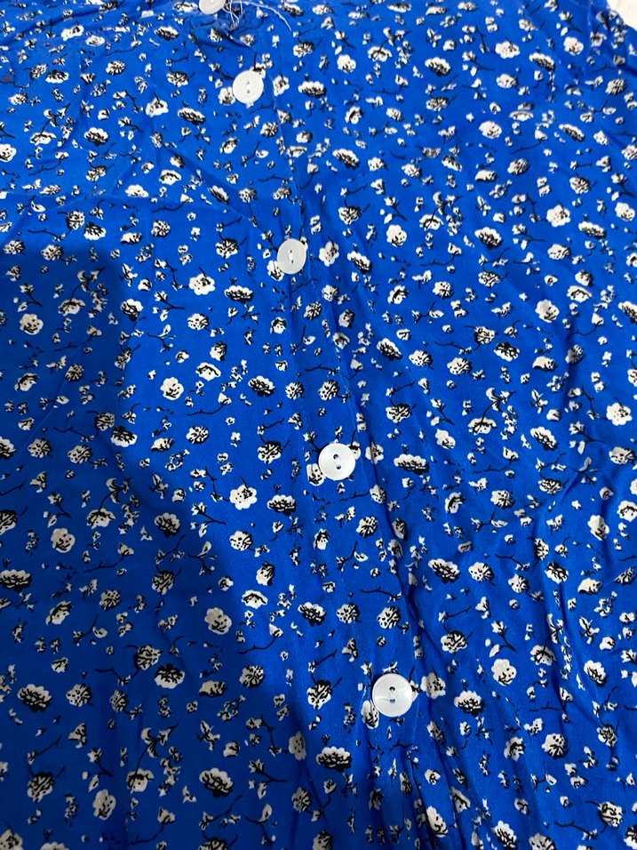 Düğmeli Mavi Uzun Midi Etek - Görsel 2