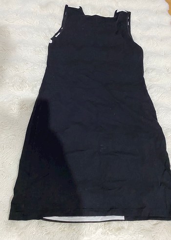 Siyah Beyaz Çizgili Uzun Kollu Elbise - Görsel 3