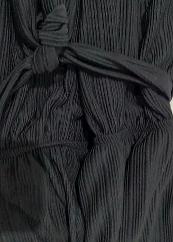 Kadın Siyah Piliseli Uzun Elbise - Görsel 4