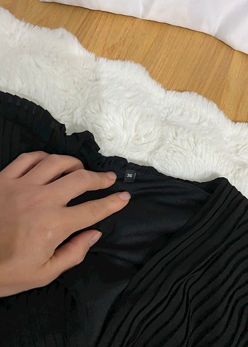 Uzun Kollu Siyah Piliseli Uzun Elbise - Görsel 5