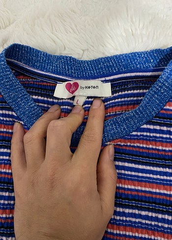 Renkli Çizgili Uzun Kollu Kadın Kazak - Görsel 3