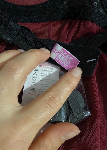 Bordo Uzun İnce Askılı Bohem Kadın iç çamaşır takımı - Görsel 3