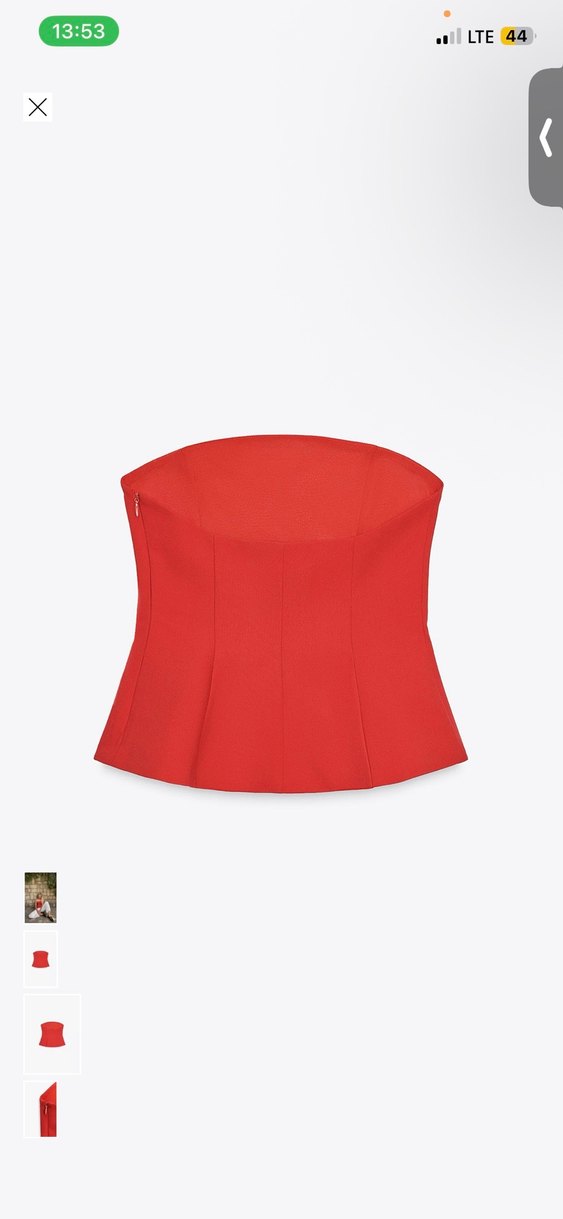 Zara Etiketli Kadın Kırmızı Straplez Mini Büstiyer - Görsel 2