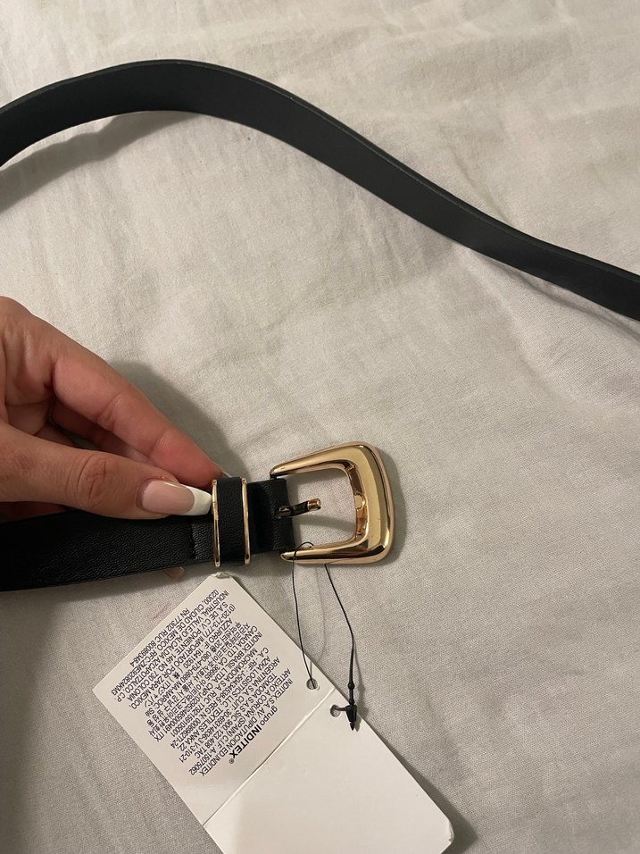 Zara Siyah Deri Tokalı Kadın Kemer - Görsel 3