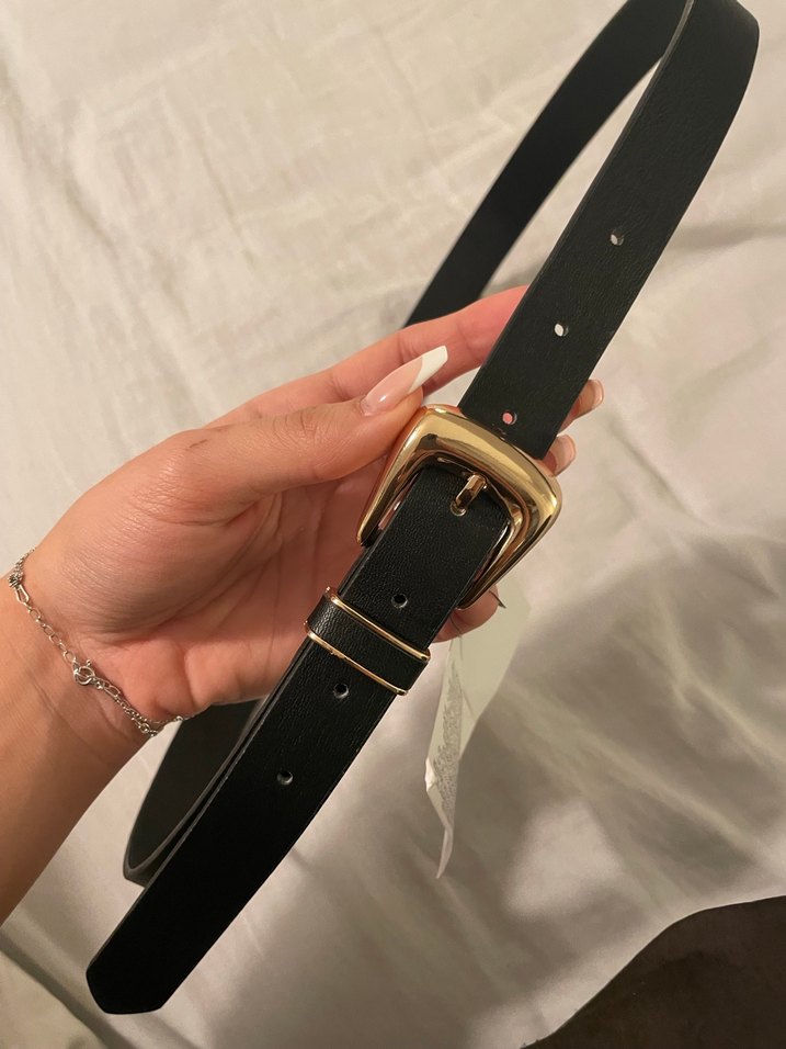 Zara Siyah Deri Tokalı Kadın Kemer - Görsel 2