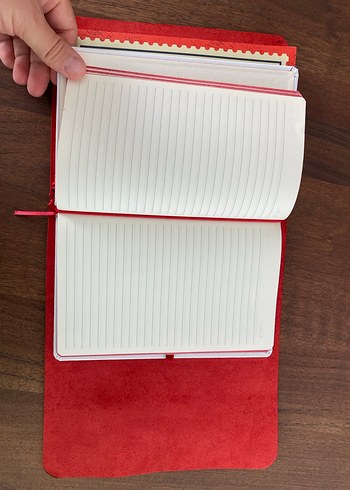  Beden Kırmızı Deri Defter Kılıfı A5