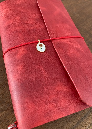 Kırmızı Deri Defter Kılıfı A5