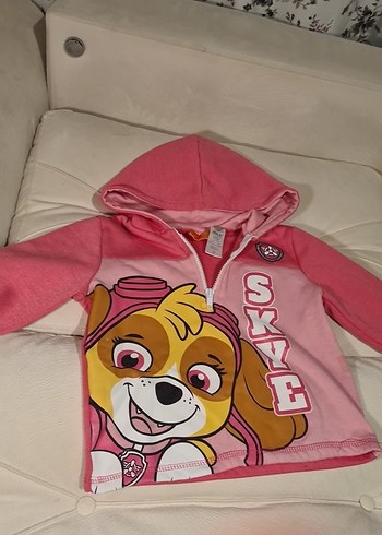 Kız Çocuk Kapüşonlu Fermuarlı Sweatshirt - Görsel 3