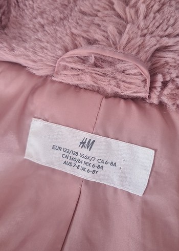 Pembe Kapüşonlu Peluş Çocuk Ceket 6 yaş - Görsel 4