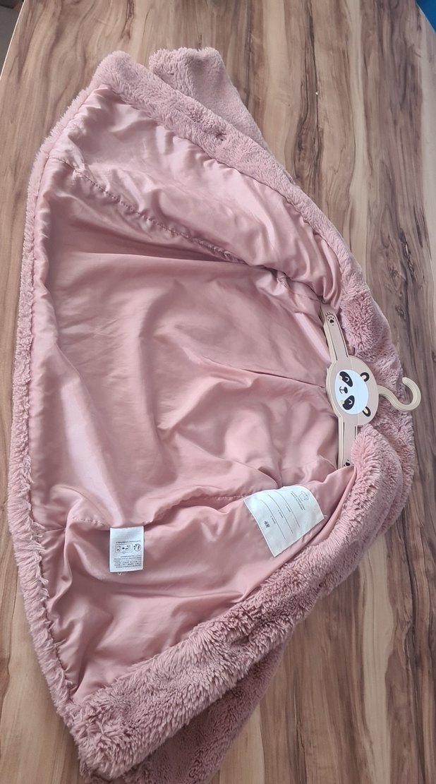 Pembe Kapüşonlu Peluş Çocuk Ceket 6 yaş - Görsel 3