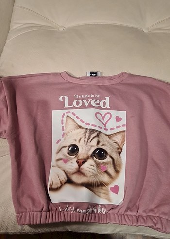 Kız Çocuk Pembe Baskılı Sweatshirt - Görsel 3