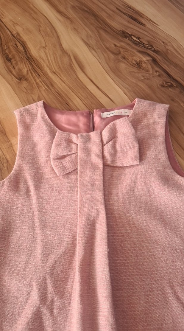 Pembe Kolsuz Kız Çocuk Elbise - Görsel 4