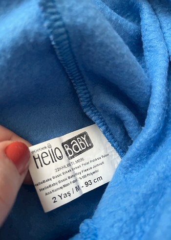 Hello Baby Erkek bebek Mavi Kapüşonlu Tulum - Görsel 3