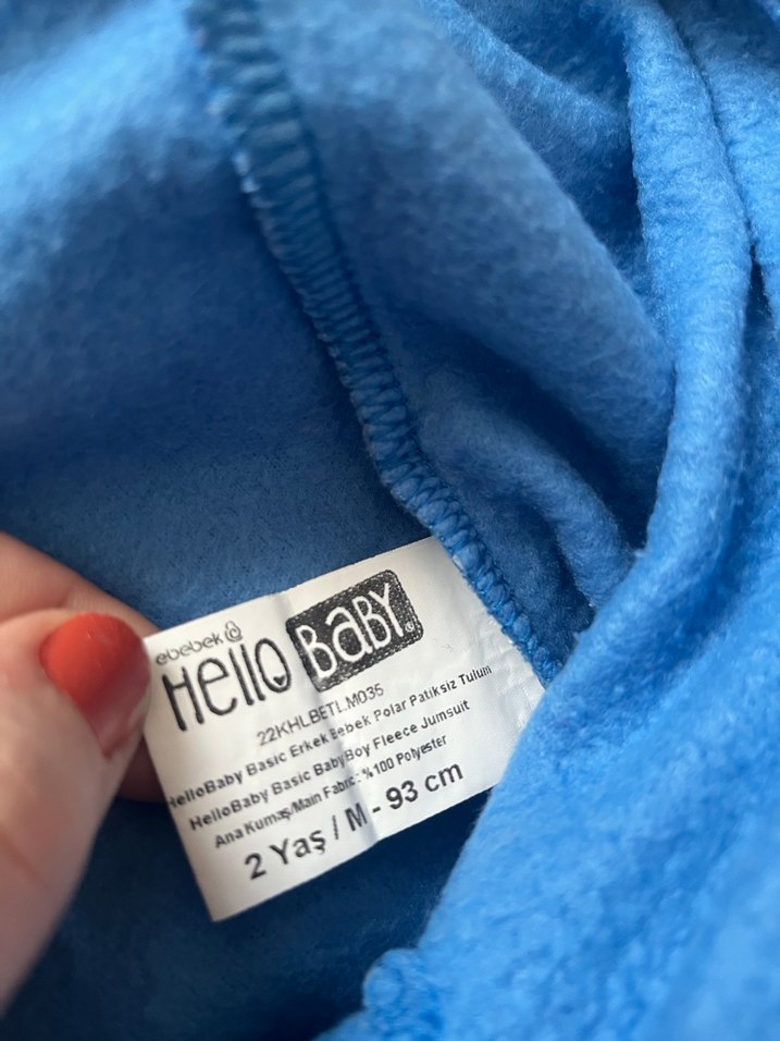 Hello Baby Erkek bebek Mavi Kapüşonlu Tulum - Görsel 3